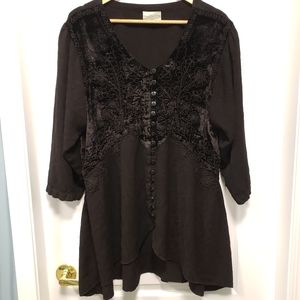 Holy Clothing Genevieve Black Tunic 3x